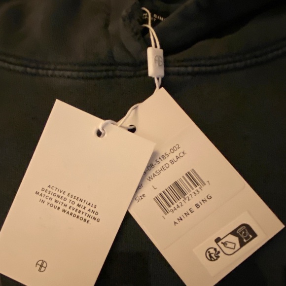 Anine Bing Sport Charcoal/black Hoodie - Picture 5 of 5